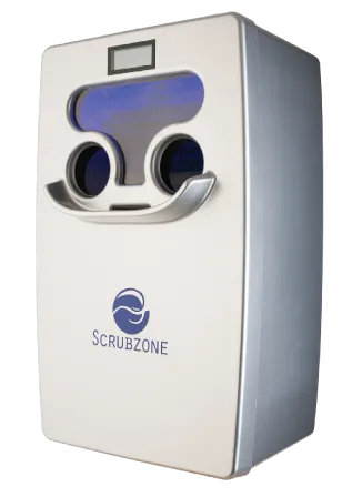 The Scrubzone automated hand hygiene machine